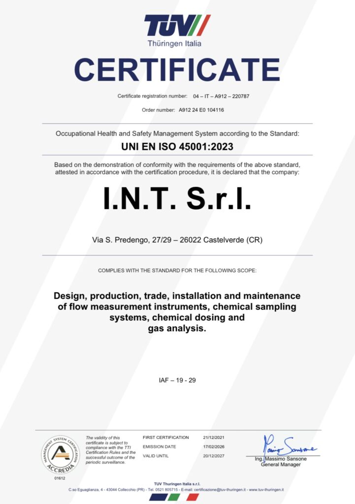 ISO 45001 certificate